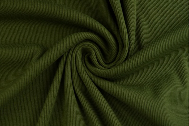 Cotton jersey rib 02 dark moss green
