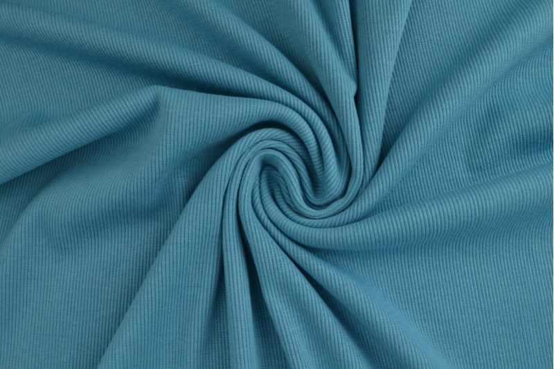 Cotton jersey rib 56 aqua blue