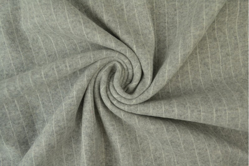 Cotton flannel knitted - stripes 07 silvergrey