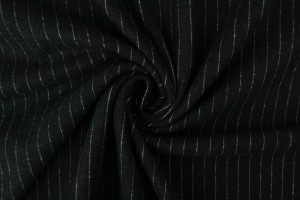 Cotton flannel knitted - stripes 06 black