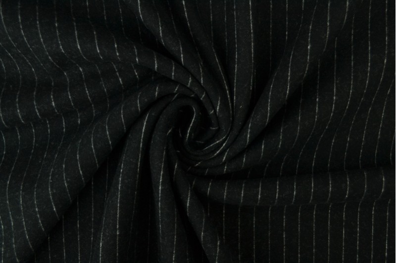 Cotton flannel knitted - stripes 06 black