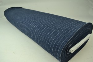 Cotton flannel knitted - stripes 05 navy