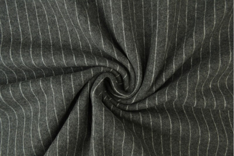 Cotton flannel knitted - stripes 04 dark grey