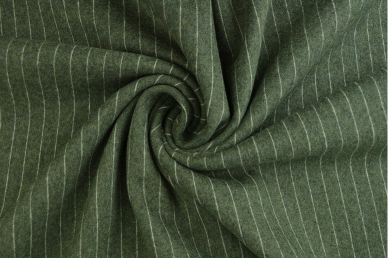 Cotton flannel knitted - stripes 02 dark green