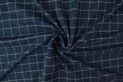 Cotton jersey checks 2cm 01-07 navy