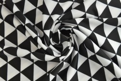 Lycra print 365-01 black / white