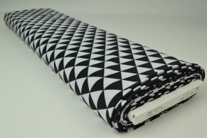 Lycra print 365-01 black / white