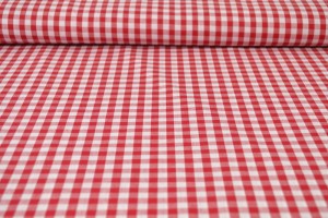 Cotton gingham checks 6.5 mm 160-01 red