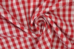 Cotton gingham checks 6.5 mm 160-01 red