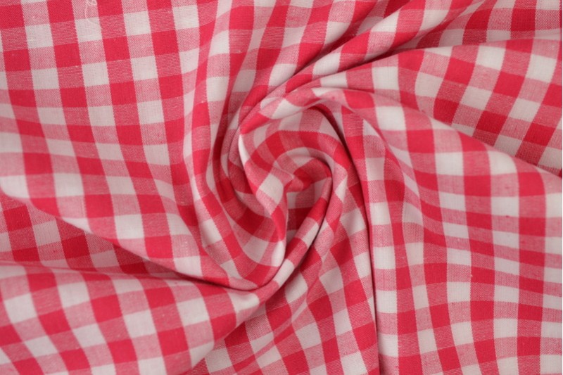 Cotton gingham checks 6.5 mm 160-02 dark pink