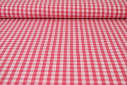 Cotton gingham checks 6.5 mm 160-02 dark pink