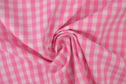 Cotton gingham checks 6.5 mm 160-03 pink