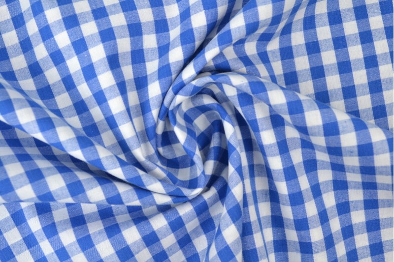 Cotton gingham checks 6.5 mm 160-07 blue