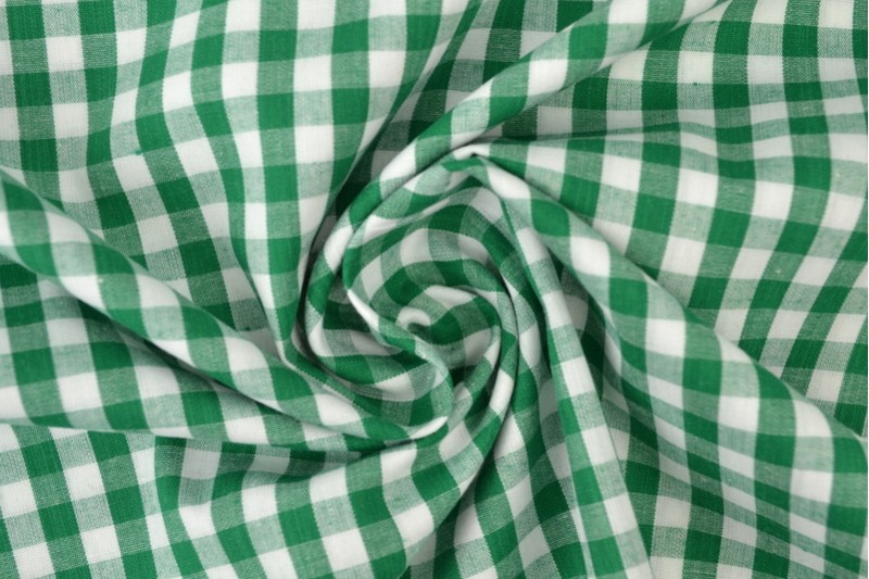 Cotton gingham checks 6.5 mm 160-09 dark green