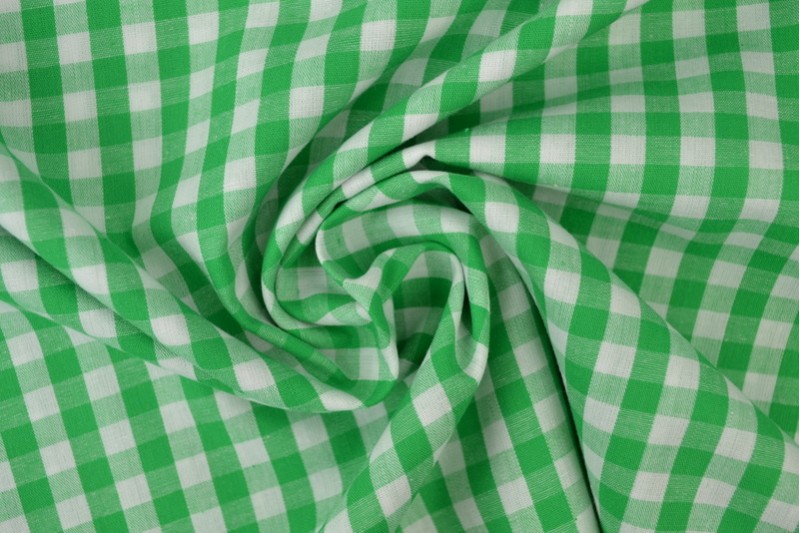 Cotton gingham checks 6.5 mm 160-10 green