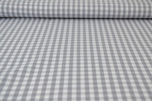 Cotton gingham checks 6.5 mm 160-11 grey