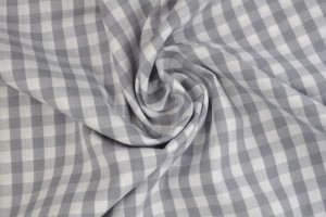 Cotton gingham checks 6.5 mm 160-11 grey