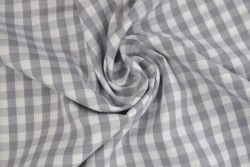 Cotton gingham checks 6.5 mm 160-11 grey