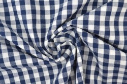 Cotton gingham checks 6.5 mm 160-14 navy