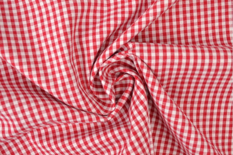 Cotton gingham checks 2.5 mm 162-01 red