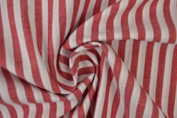Cotton gingham stripes 6.5 mm 165-01 red