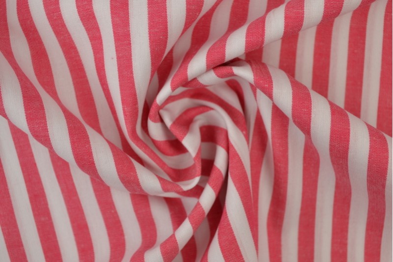 Cotton gingham stripes 6.5 mm 165-02 dark pink