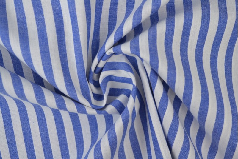 Cotton gingham stripes 6.5 mm 165-07 blue