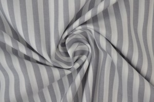 Cotton gingham stripes 6.5 mm 165-11 grey