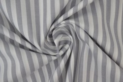 Cotton gingham stripes 6.5 mm 165-11 grey