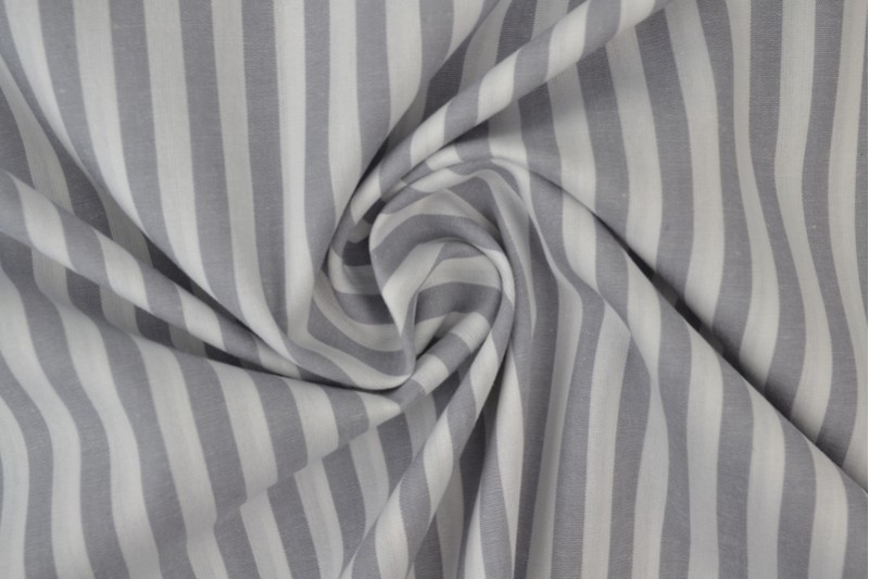 Cotton gingham stripes 6.5 mm 165-11 grey