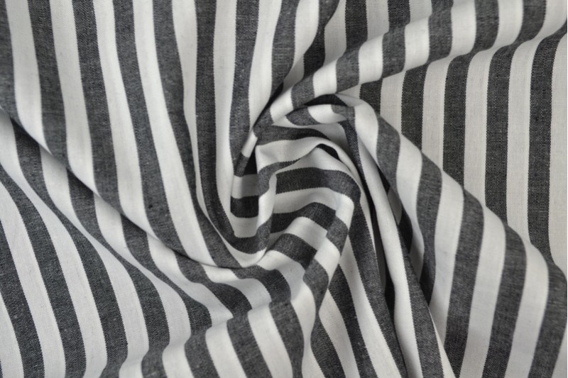 Cotton gingham stripes 6.5 mm 165-13 black