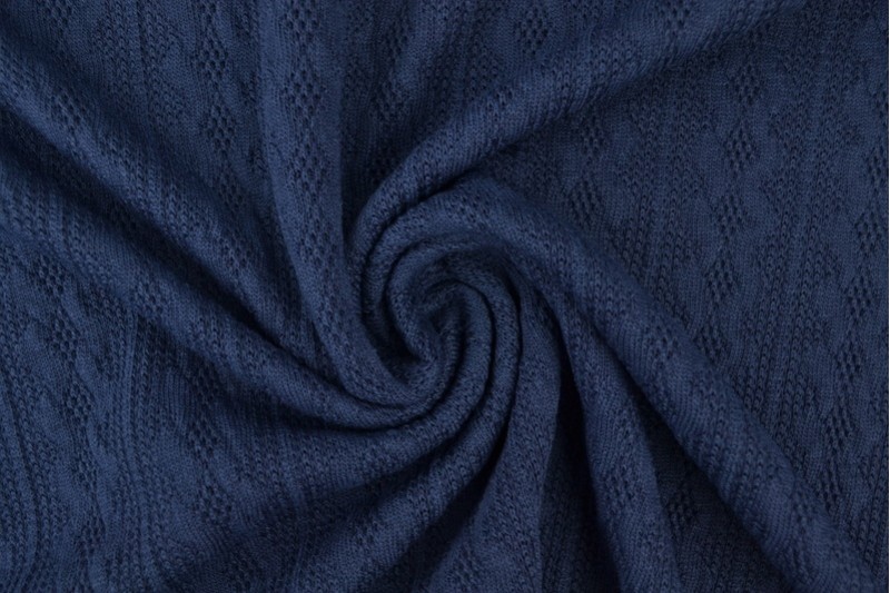 Jacquard cable knit fabric 48 navy