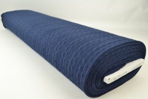 Jacquard cable knit fabric 48 navy