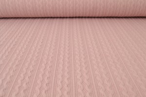 Jacquard cable knit fabric 37 old pink