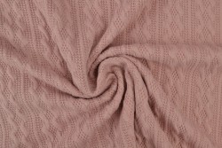 Jacquard cable knit fabric 37 old pink