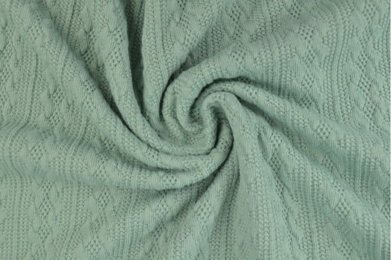 Jacquard cable knit fabric 34 old green