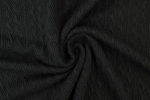 Jacquard cable knit fabric 03 black