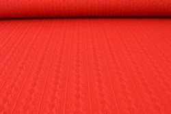 Jacquard cable knit fabric 01 red