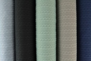 Color card cable knit jacquard