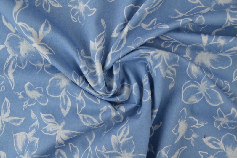 Denim chambray washed print 18-01