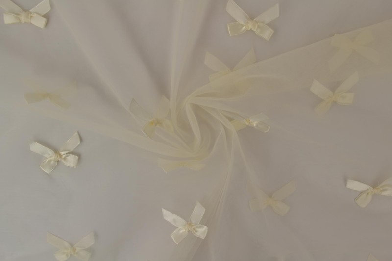 Mesh bowknot 08-22 champagne
