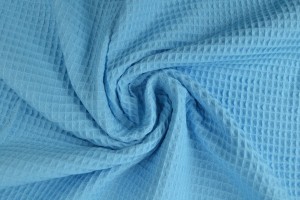 Waffle fabric 06 aqua blue